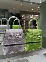 ผู้หญิง Bling แฟชั่นโบว์เพชรคลัทช์ Tote กระเป๋าถือ2023คริสตัลจับสีชมพูกระเป๋าสุภาพสตรีงานแต่งงานเจ้าสาวกระเป๋าคลัทช์