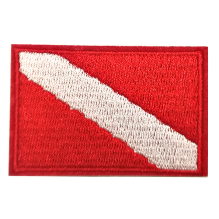 2pc-scuba-diving-flag-patch-dive-diver-patches-iron-sew-on-embroidered-embroidery-biker-backpack-badge-diving-snorkeling-gift