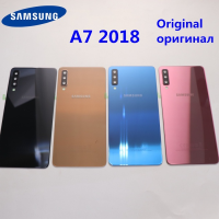 A7กาวแก้วด้านหลัง Samsung Galaxy A7 2018 A750 A750F SM-A750F A750GN-DS ฝาหลังปิดโทรศัพท์ปลอกหุ้มช่องหลังเดิม