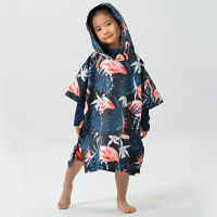 Children Sunscreen Bathrobes Beach Towels Swimwear Water-absorbent Boys Girls Swim Hooded Cloaks Double-sided Velvet Bath Towels