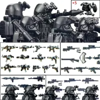 ชุดตัวต่อสีดำบล็อกตัวต่อทหารทันสมัยทหารตำรวจหุ่นฟิกเกอร์ทหารหน้ากากป้องกันแก๊สอาวุธ Boysdasg1364ของเล่น