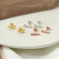 Dainty 925 Sterling Silver Personalize Name Stud Earring Custom Letter Cute Women Anniversary Gold Plated Jewelry Gifts