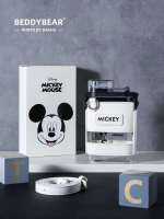 BeddyBearXMickey Mouse กระติกน้ำใสไตรตัน  ฝาหลอดดูดพร้อมปลอกหุ้มหนังและสายสะพาย  รุ่น BB009MM-008MC ขนาด 400 ml.