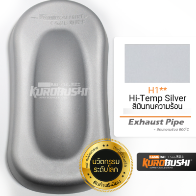 H1 สีเงินทนความร้อนสูงพ่นท่อ Hi-Temp Silver Exhaust Pipe สีมอเตอร์ไซค์ สีสเปรย์ซามูไร คุโรบุชิ Samuraikurobushi