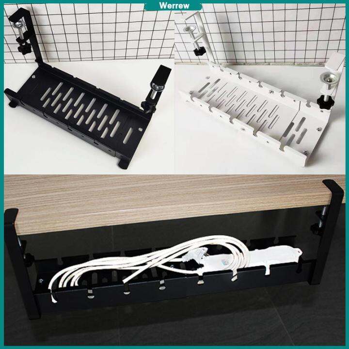 Under Desk Cable Management Tray Retractable Cable Racks No Drilling