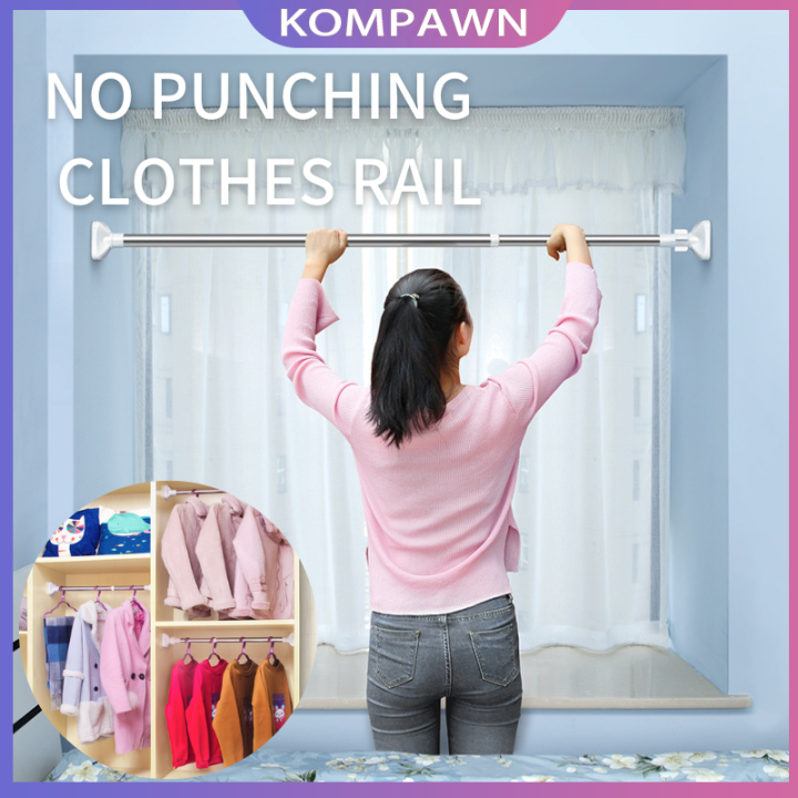 MultiPurpose NonSlip Bathroom Rod clothes Hanger rod Curtain Rod