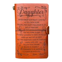 QX2B Vintage Leather Sketch Book Handmade Journal Notebook Diary Hand Account to My Daughter Schedule Notepad Stationery School