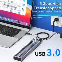 jianzhifen Acasis อุตสาหกรรม USB 3.0 HUB 7/10/13/16อลูมิเนียมสวิทช์12V อะแดปเตอร์ที่รองรับสำหรับ MacBook คอมพิวเตอร์มืออาชีพ