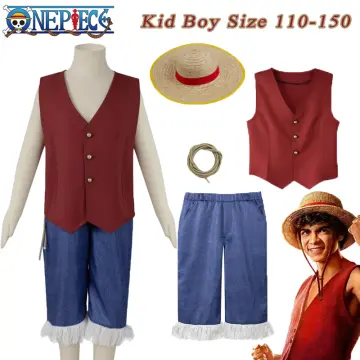 Monkey D Luffy Costume for Kids: Youth Luffy One Piece Shirt 