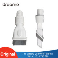 Original Two In One หัวดูดยาวแปรงแบนสำหรับ Dreame V8 V9 V9P V10 XR V11 T10 T20 T30เครื่องดูดฝุ่นอุปกรณ์เสริม