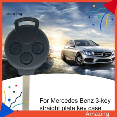 [AM] ปลอกกุญแจรีโมต 3 ปุ่ม สีดํา สําหรับ Mercedes-Benz SMART Fortwo 5211042◑✌✕