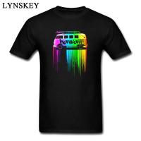 Bus Tshirt Men Hawaii Rainbow Surfer Bus Tee Shirts Colored Digital Picture Hip Hop Travel T Shirt Metal Band Music Tshirt Large Size XS-4XL-5XL-6XL