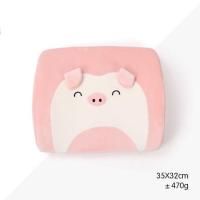 Getagift เบาะรองหลัง เบาะพิงหลัง หมอนรองหลัง รองนั่ง Memory Foam เพื่อสุขภาพ Happy Piggy (สีชมพู)