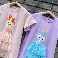 #พร้อมส่ง มินิเดรส/เสื้อ มี 2 ลาย 2 สี ชมพูโอรส/ม่วง มี 5 ไซส์ 90-130