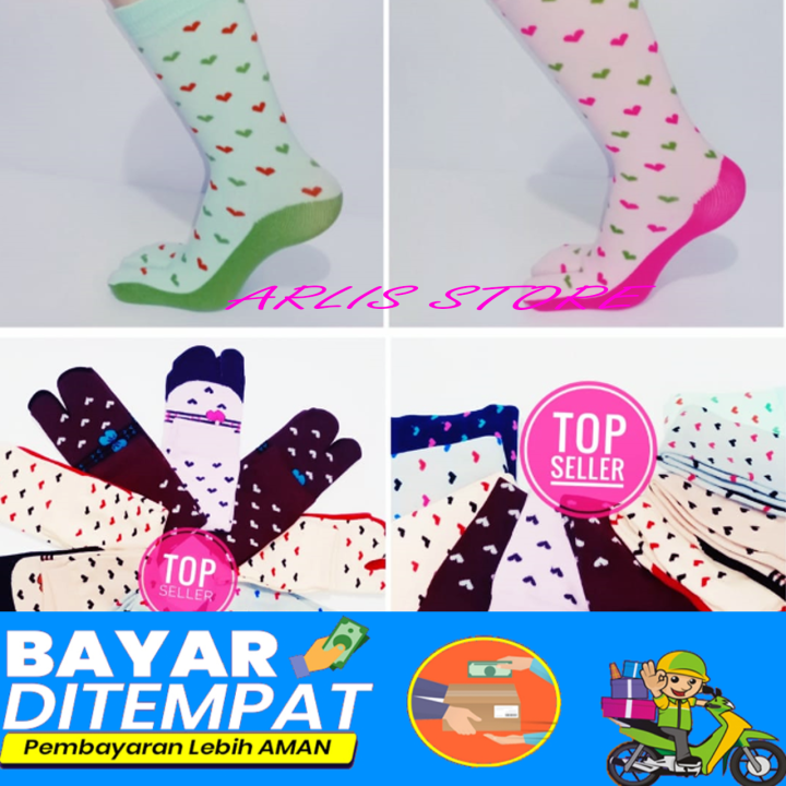 kaos kaki jempol motif love isi 12 pasang kaus kaki muslim kaus kaki hijab arlis store