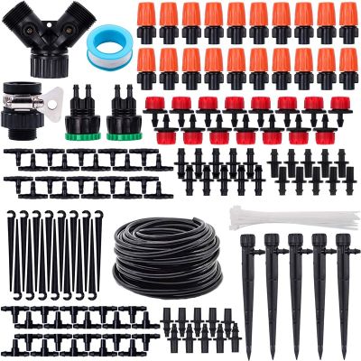 151Pcs Irrigation Kit, 25M Mini Drip Irrigation System with Adjustable Nozzle Sprinkler Sprayer and Dripper Automatic