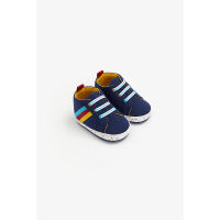 รองเท้าหุ้มส้นเด็กอ่อน Mothercare navy paint-splat pram trainers ZA675