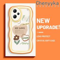 เคส Chenyyka สำหรับ Xiaomi Poco X5 5G Redmi Note 12 5G Note 12 5G Pro 5G Redmi เคส12C ลายการ์ตูนหมีดอกไม้สีครีมเลนส์กล้องถ่ายรูปเคสโทรศัพท์โปร่งใสเรียบง่ายปิดคลุมป้องกันการกระแทกเคสนิ่มแบบใสซิลิโคนสีสันสดใส