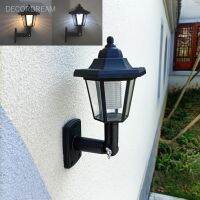 1PC Solar Powered Waterproof Retro Hexagonal Wall Lamp Led Landscape Optical Sensor Light Energy Saving Emergency Outdoor Garden