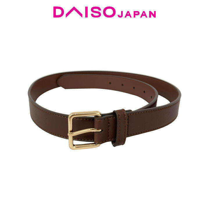 Daiso Brown SquareBuckled Belt (Synthetic Leather) Lazada PH