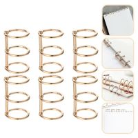 6pcs Alloy Binder Book Rings Loose Notebook Clip (Golden)