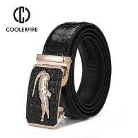 Men Genuine Leather Belts Crocodile Pattern Automatic Buckle Belts for Men Brand Luxury High Quality  Business  Strap Belts