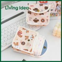 Living idea กระเป๋าเก็บผ้าอนามัย ขนาดใหญ่ จุของได้เยอะ แบบพกพา ลายการ์ตูน แฟชั่นสําหรับผู้หญิง