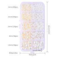320-800Pcs ขนาดผสมลูกปัดชุดไม่มีรูรอบอะคริลิค ABS Imitation Pearl ลูกปัดสำหรับ DIY เสื้อผ้ากระเป๋า pearl เครื่อง