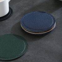 【CC】 Leather Coaster Tableware Round 10CM Resistant Non-slip Placemat