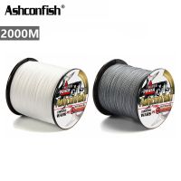 Ashconfish สายเอ็นตกปลา แบบถัก PE X4 2000 ม. สีขาว สีเทา 4 เส้น