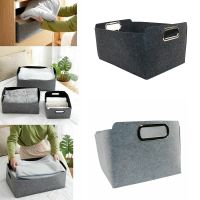 M0Desktop Sundries Container Foldable Felt Fabric Storage Basket Clothes Organizer Foldable Box Felt Storage Bin