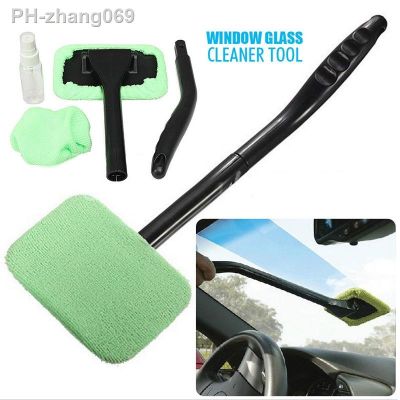 Window Windshield Cleaning Tool Microfiber Cloth Car Cleanser Brush with Detachable Handle Auto Inside Glass Wiper Cleaning Kit