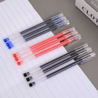 LUCID 10PCS หมึกดำ/น้ำเงิน/แดง ปากกาเจล 0.5มม. ปลายเข็ม ปากกาที่เป็นกลาง ของขวัญสำหรับนักเรียน แบบแห้งเร็ว ปากกาสำหรับเขียน โรงเรียนออฟฟิศออฟฟิศ