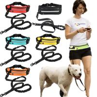 Reflective Dog Leash Elastic Sport Waist Bag Set Running Belt Fanny Pack Hands-free Dog Traction Rope Jogging Pull Dog Leashes Collars