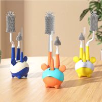 3pcs Silicone Brush for Bottles 360 Degree Rotation Baby Bottle Pacifier Cleaning Brush Nipple Dropper Brushes Set Baby Item Cleaning Tools