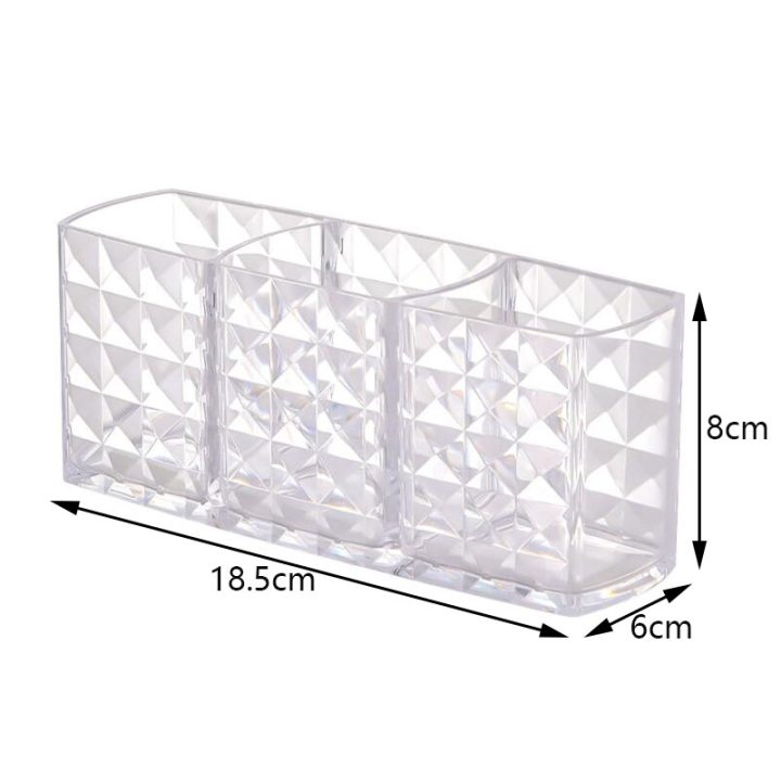 makeup-pen-storage-tube-stylish-pen-holder-acrylic-makeup-organizer-transparent-pen-holder-diamond-pattern-storage-box