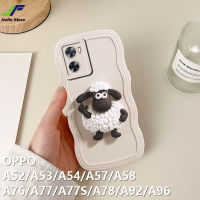 Jiefie เคสโทรศัพท์แกะน่ารักสำหรับ OPPO A54 / A57 / A53 / A52 / A58 / A96 / A77 / A77S / A78 / A92 / A96 ความคิดริเริ่ม WAVE EDGE แฟชั่นฝาครอบโทรศัพท์ TPU อ่อน