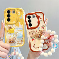 เคส LIFEBELLE สำหรับ Vivo V27เคส V27e,มาพร้อมกับสายคล้องมือดอกไม้3D หมีกระต่ายกรอบลวดลายเคสโทรศัพท์แบบนิ่มเคสด้านหลังซิลิโคนสาวน่ารักลายการ์ตูน