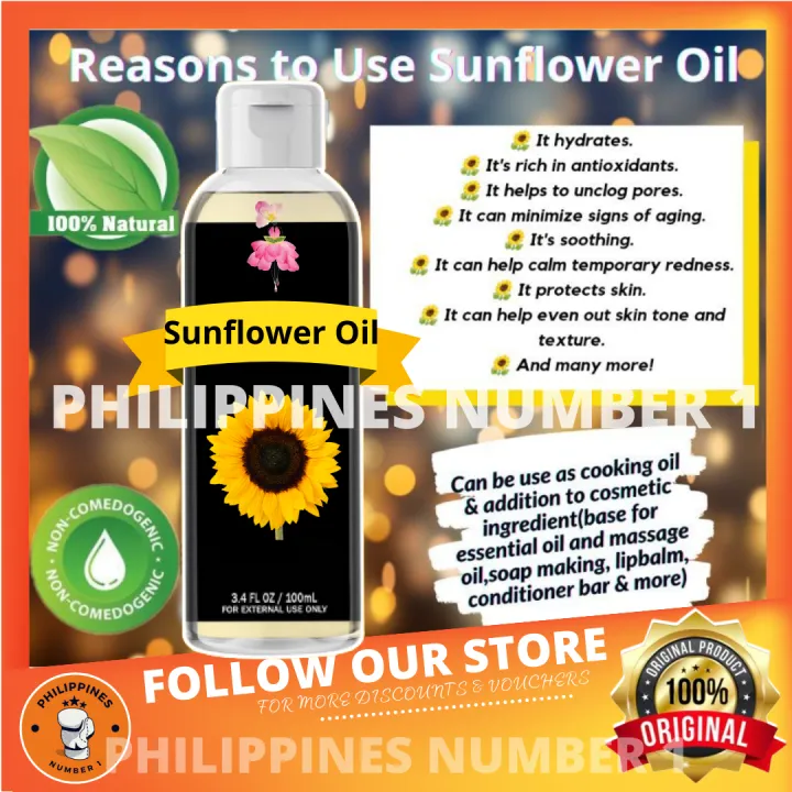100 ALL NATURAL Sunflower Beauty Oil (25 Beauty Miracles from Head to