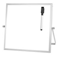 Small Dry Erase Board with Stand 10 inchX10 inch Mini Magnetic White Board Easel for Kids Double-Sided Portable Table Top Deskto