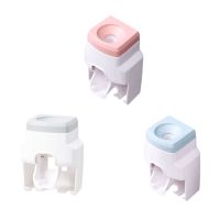 【CW】 Toothbrush Holder Wall Mounted Toothpaste Dispenser Dustproof Slot Toothpastes Squeezer Adult