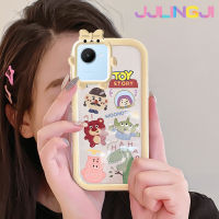 Jlingji เคสสำหรับ Realme C30s C30 Narzo 50i Prime เคสลายโบว์มนุษย์ต่างดาวลายหมีตัวเล็กมอนสเตอร์เคสนิ่มกันรอยขีดข่วนเคสโทรศัพท์โปร่งใสฝาครอบป้องกันเลนส์กล้องถ่ายรูปซิลิกาเจล TPU