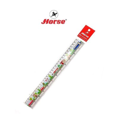 Horse ตราม้า ไม้บรรทัดพลาสติก 12 นิ้ว ลายแฟนซีบ้าน  จำนวน 1 อัน