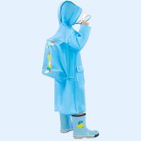 Childrens Raincoat Cartoon Boys Girls Ponchos Waterproof Cloak-Style With Schoolbag Rain Gear Outdoor Products