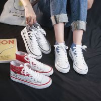 ✿✁  Canvas shoes male high help joker blue 2023 spring the new boy han edition of ins sandals shoes web celebrity male