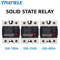 SSR 40DA SSR รีเลย์10DA 25DA โซลิดสเตทรีเลย์ไฟฟ้ากระแสตรงเป็นกระแสสลับเอาท์พุท24-480VAC 4-32VDC พุทรีเลย์สถานะของแข็งรีเลย์ SSR แบบอุตสาหกรรมรีเลย์สีดำแบบเดี่ยว