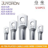 ✒ 5/10pcs JG10-6/8 JG25/6/8/10 Terminal Cable Lug M8 M12 10mm2 16mm2 25mm2 Bolt Hole Tinned Copper Cable lugs Battery Terminals