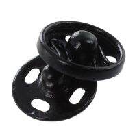 Clothes Sewing 10mm Press Studs Buttons Fastener Black 50 Pcs