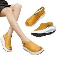 ♙◐✶ รองเท้าแพลตฟอร์มเปิดหน้าเท้าสำหรับผู้หญิง 35-43