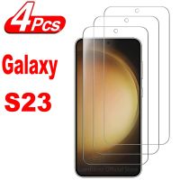 4Pcs Tempered Glass For Samsung Galaxy S23 5G S21 S23 S22 Plus S21FE 5G Fingerprint Unlock Screen Protector Glass